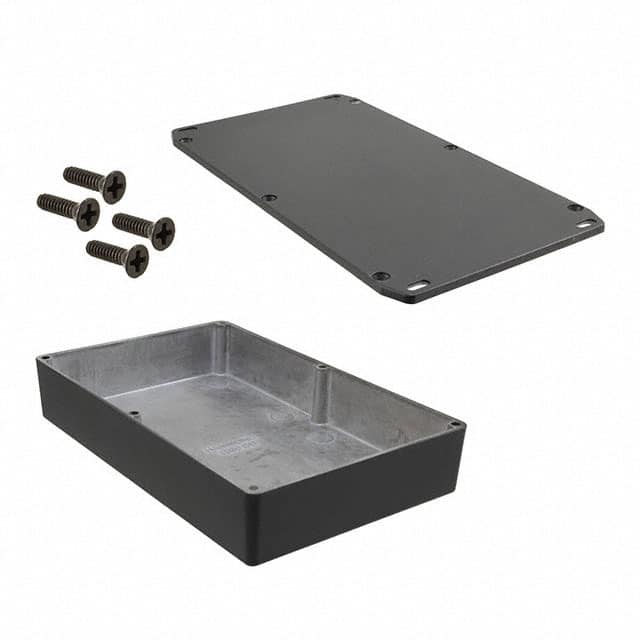 1590DDFLBK BOX ALUM BLACK 7.402"L X 4.724"W