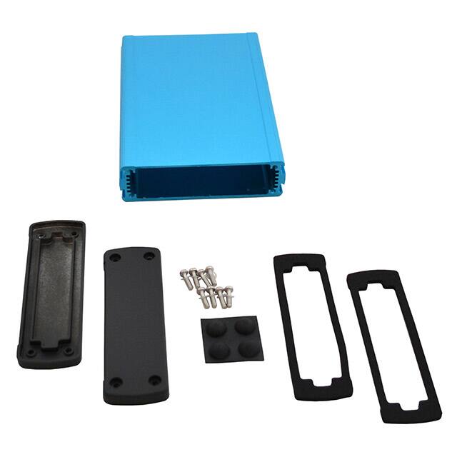 EXN-23355-BL BOX ALUM BLK/BLU 6.65"L X 4.48"W