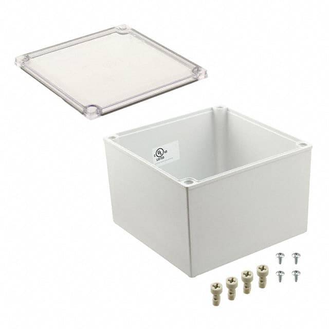 PIP-11774-C BOX PLSTC GRAY/CLR 7.09"LX7.09"W