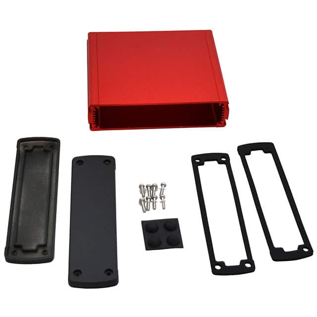 EXN-23360-RD BOX ALUM BLK/RED 5.08"L X 5.77"W