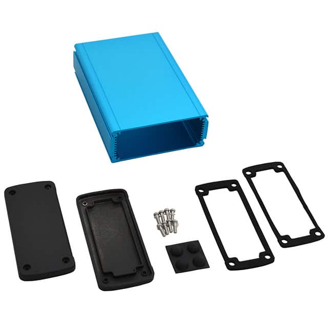 EXN-23358-BL BOX ALUM BLK/BLU 6.65"L X 4.53"W