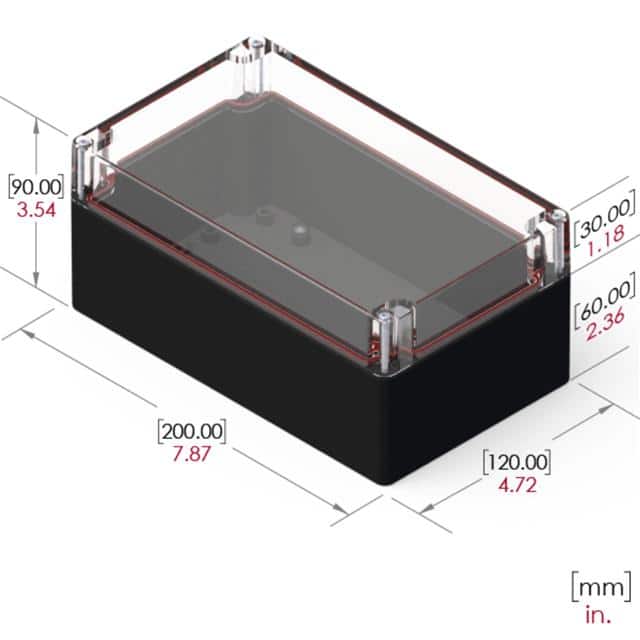 RB85P12C24B BOX PLASTIC BLK/CLR