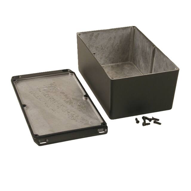 1590WEFLBK BOX ALUM BLACK 7.402"L X 4.724"W