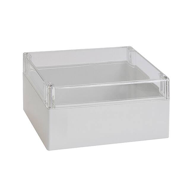 02217200 BOX PLASTIC GRY/CLR 4.8"LX4.72"W