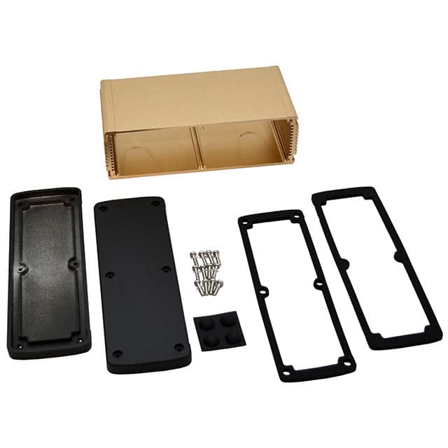 EXN-23363-GD BOX ALUM BLK/GLD 3.5"L X 7"W