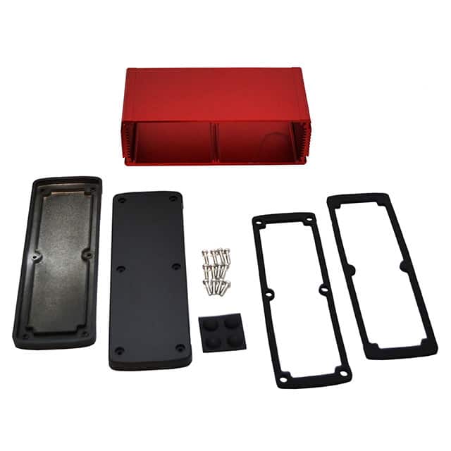 EXN-23363-RD BOX ALUM BLK/RED 3.5"L X 7"W