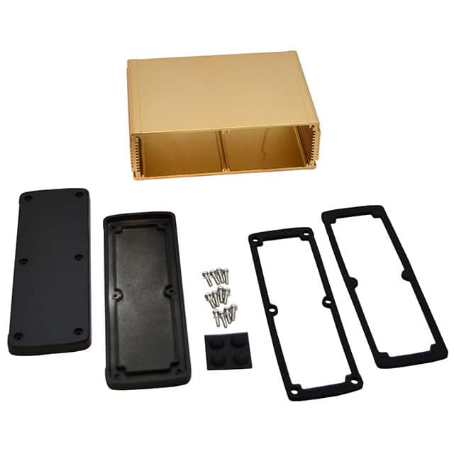 EXN-23364-GD BOX ALUM BLK/GLD 5.08"L X 7"W