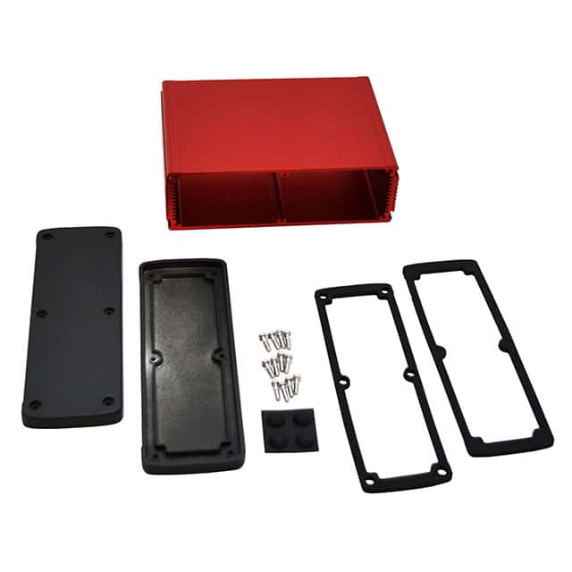 EXN-23364-RD BOX ALUM BLK/RED 5.08"L X 7"W