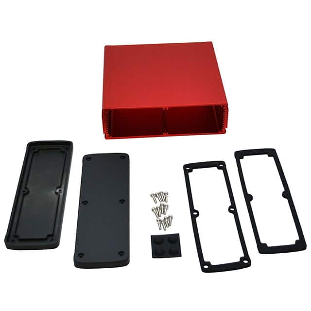 EXN-23365-RD BOX ALUM BLK/RED 6.65"L X 7"W