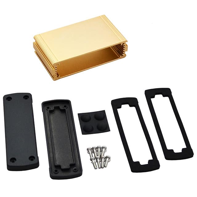EXN-23353-GD BOX ALUM BLK/GLD 2.72"L X 4.48"W
