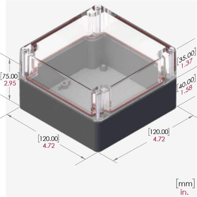 RB55P14C16G BOX PLASTIC GRAY/CLR