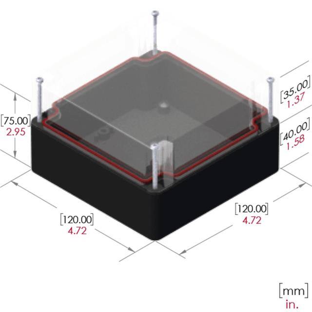 RB55P14C16B BOX PLASTIC BLK/CLR