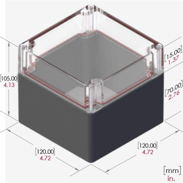 RB55P14C28G BOX PLASTIC GRAY/CLR