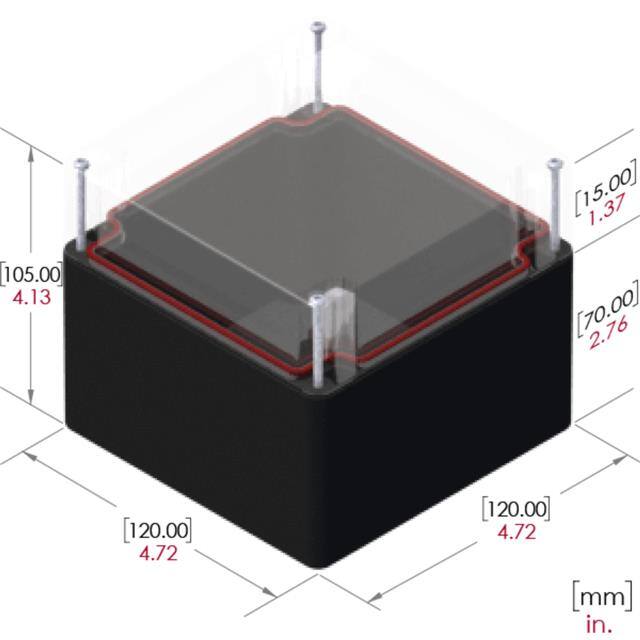 RB55P14C28B BOX PLASTIC BLK/CLR
