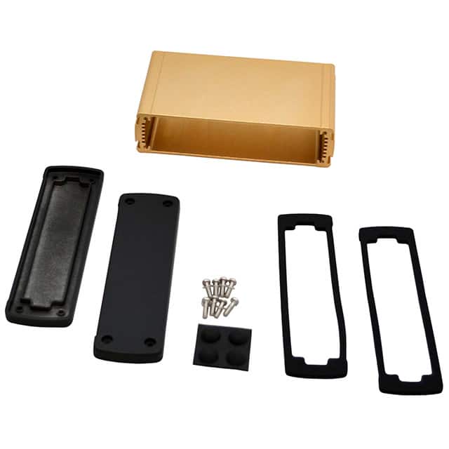 EXN-23359-GD BOX ALUM BLK/GLD 3.5"L X 5.77"W