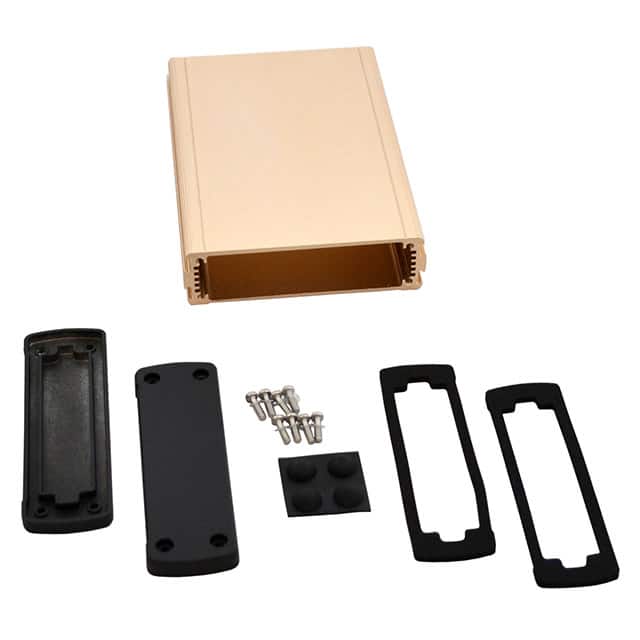 EXN-23355-GD BOX ALUM BLK/GLD 6.65"L X 4.48"W