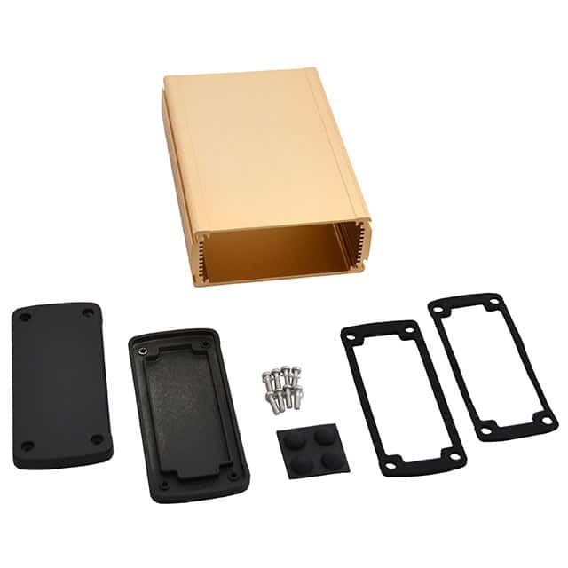 EXN-23358-GD BOX ALUM BLK/GLD 6.65"L X 4.53"W