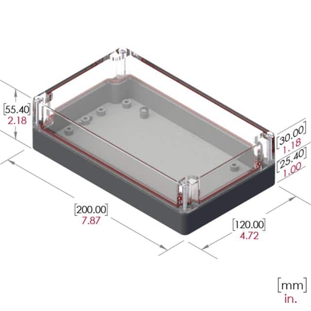 RB85P12C10G BOX PLASTIC GRAY/CLR