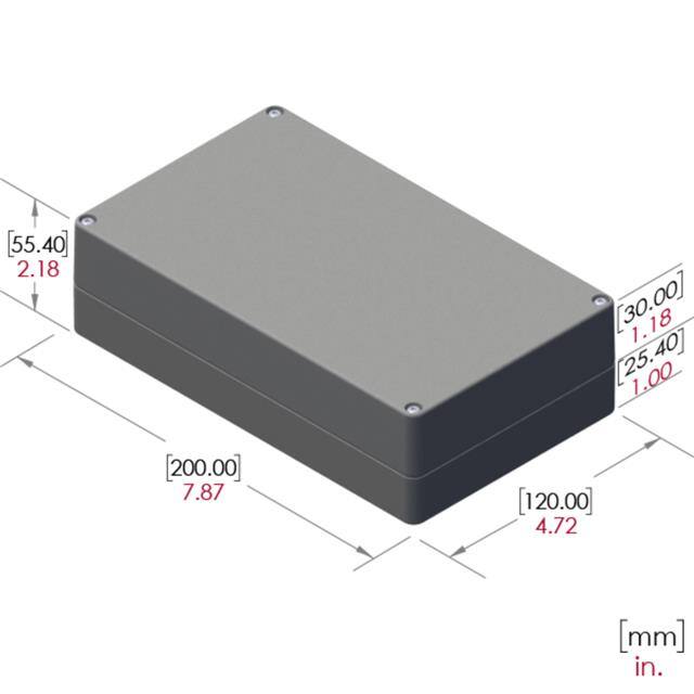 RB85P12G10G BOX PLASTIC GRAY