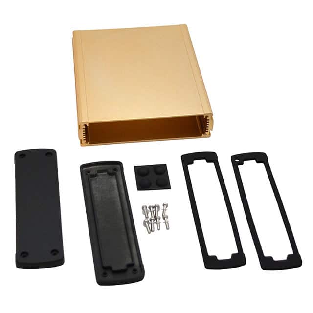 EXN-23361-GD BOX ALUM BLK/GLD 6.65"L X 5.77"W