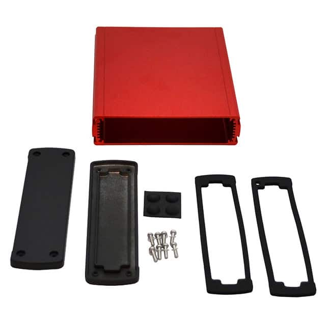 EXN-23361-RD BOX ALUM BLK/RED 6.65"L X 5.77"W