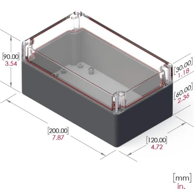 RB85P12C24G BOX PLASTIC GRAY/CLR