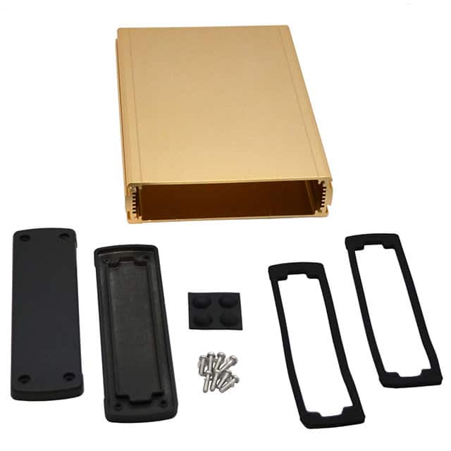 EXN-23362-GD BOX ALUM BLK/GLD 8.23"L X 5.77"W