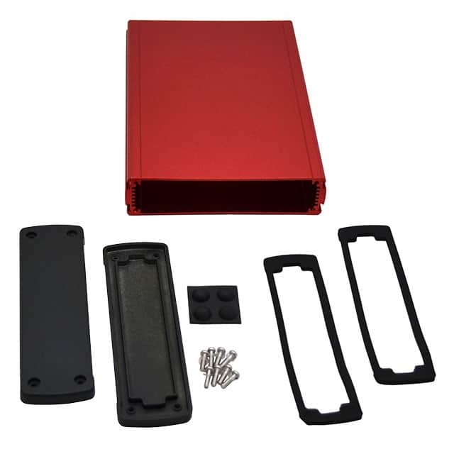 EXN-23362-RD BOX ALUM BLK/RED 8.23"L X 5.77"W
