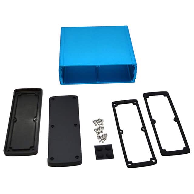 EXN-23365-BL BOX ALUM BLK/BLU 6.65"L X 7"W