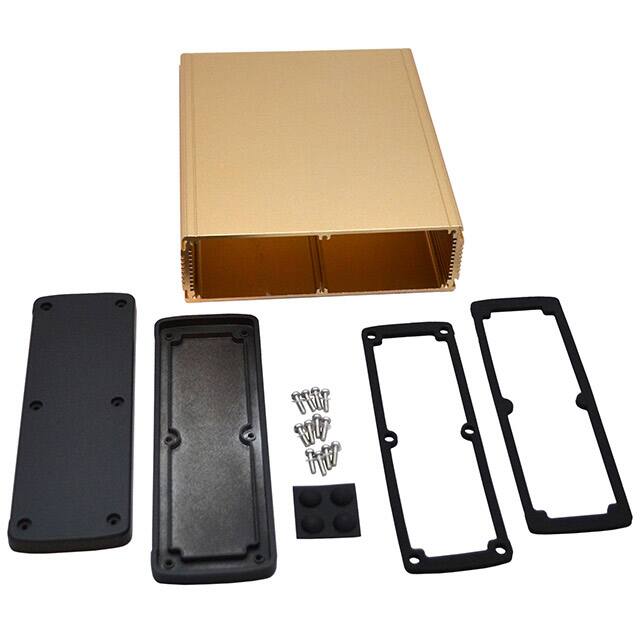 EXN-23366-GD BOX ALUM BLK/GLD 8.23"L X 7"W