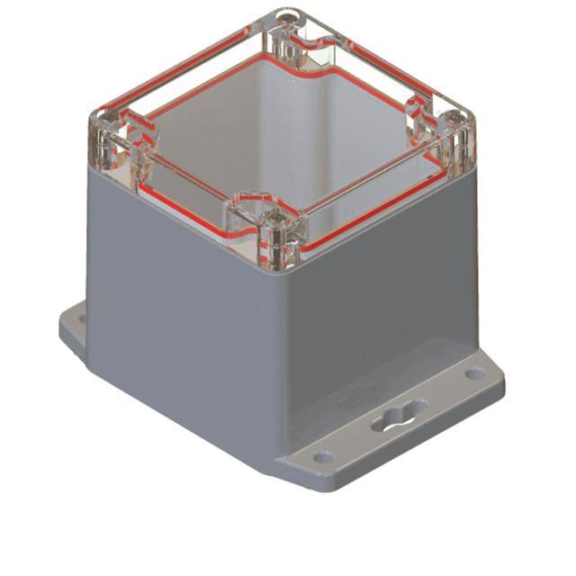 RBF33P06C28G CLEAR/GRAY FLANGED BASE POLYCARB