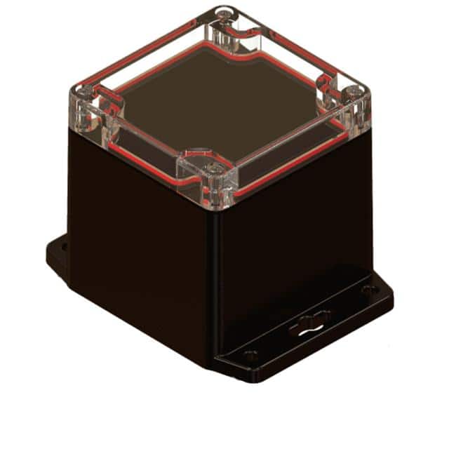 RBF33P06C28B CLEAR/BLACK FLANGED BASE POLYCAR
