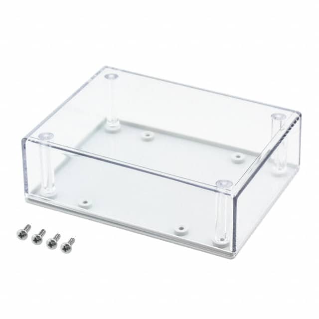 032C,GY BOX PLAS GRY/CLR 4.38"L X 3.25"W