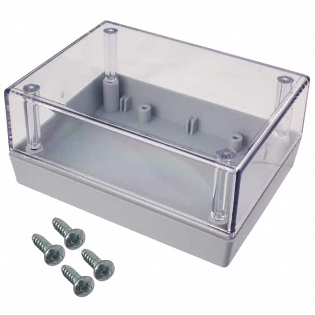 132C,GY BOX PLAS GRY/CLR 4.38"L X 3.25"W