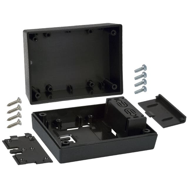 232W,BK BOX ABS BLACK 4.380"L X 3.250"W