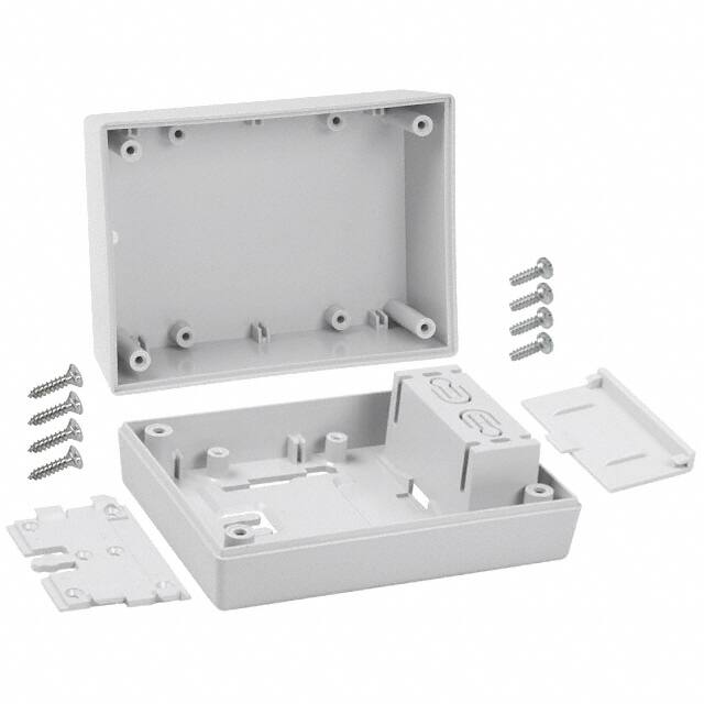 232W,GY BOX ABS GRAY 4.380"L X 3.250"W