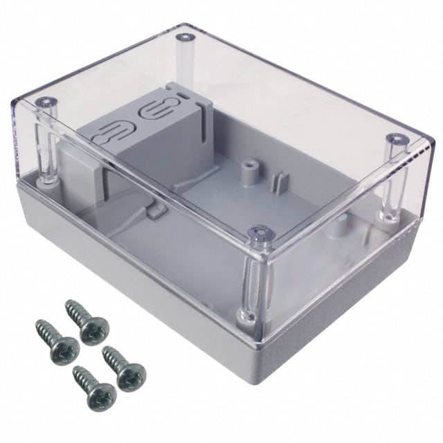 232C,GY BOX PLAS GRY/CLR 4.38"L X 3.25"W