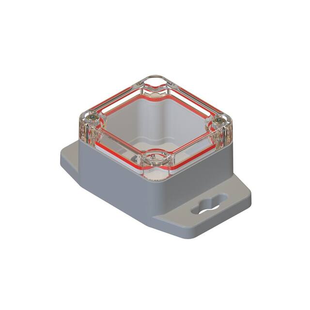 RBF22P04C10G BOX PLAS GRY/CLR 2.050"LX1.97"W