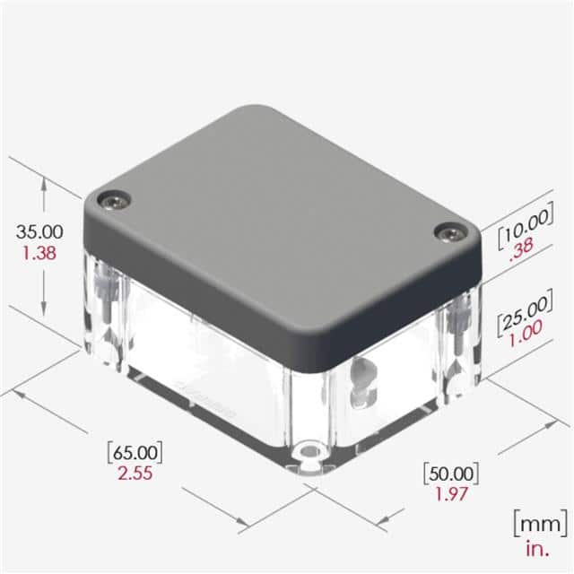 RB32P04G10C BOX PLSTC CL/GRAY 2.56" X 1.97"