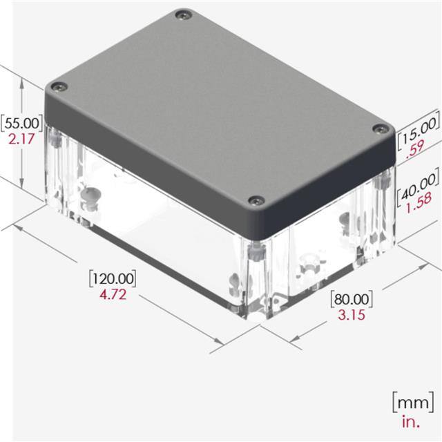 RB53P06G16C BOX PLSTC CLR/GRAY 4.72"LX3.15"W