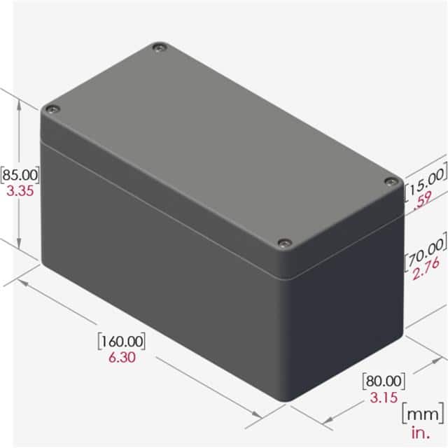 RB63P06G28G BOX PLAS GRAY 6.300"L X 3.152"W