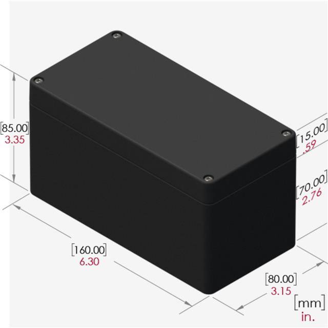RB63P06B28B BOX PLAS BLK 6.300"L X 3.152"W
