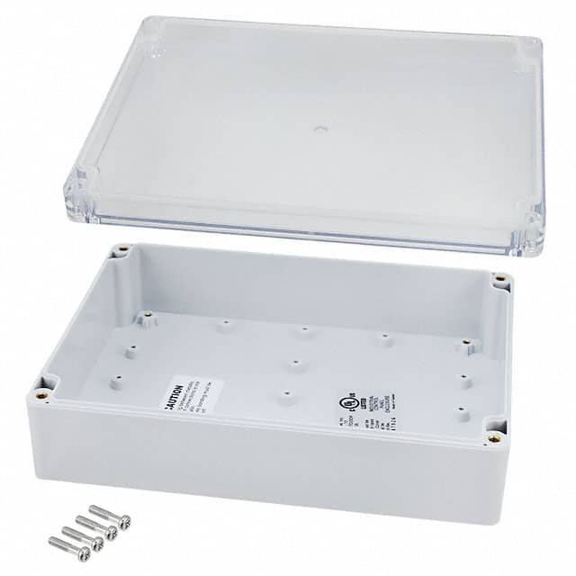 PNR-2607-C BOX PLSTC GRAY/CLR 7.86"LX5.9"W