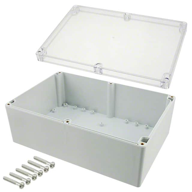 PN-1340-C BOX PLSTC GRAY/CLR 9.45"LX6.3"W