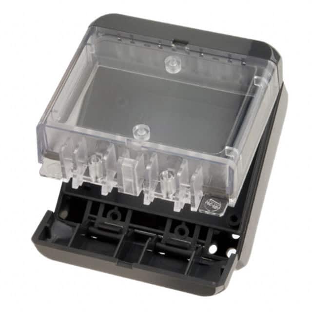 96025224 BOX PLSTC GRAY/CLR 9.09"LX4.92"W