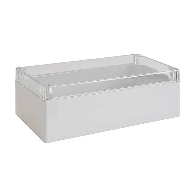 02221100 BOX PLSTC GRAY/CLR 7.87"LX4.72"W