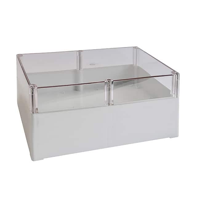 02243100 BOX PLSTC GRAY/CLR 9.45"LX6.3"W