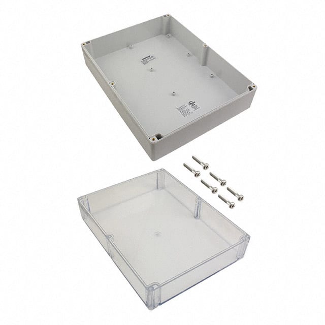 PN-1343-C BOX PLSTC GRAY/CLR 11.81"X9.06"