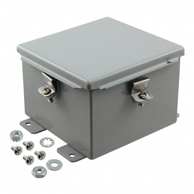 1414N4PHE BOX STEEL GRAY 6"L X 6"W