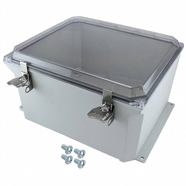 PJU12106CCTF BOX PLSTC GRY/CLR 12.5" X 10.72"